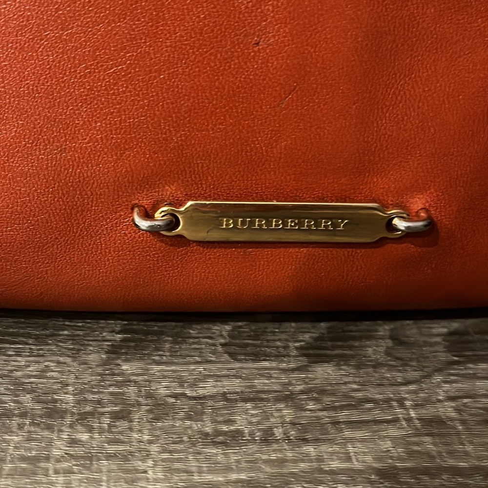 Authentic Burberry, Drawstring, Leather Shoulder … - image 2